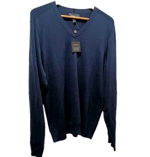 Kenneth Cole Men's Blue NWT Awareness V-neck  Pullover Sweater Size XXL